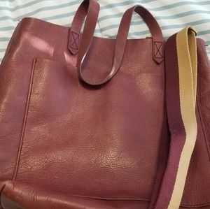Madewell mediums transport tote crossbody maroon